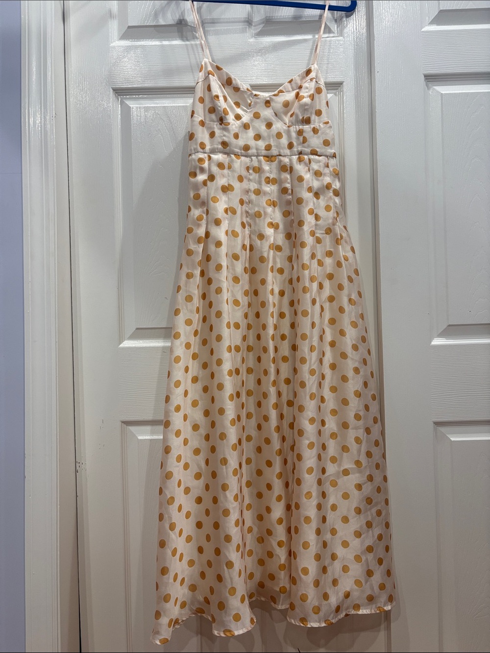 En Saison Cream Maxi Dress with Gold Polka Dots